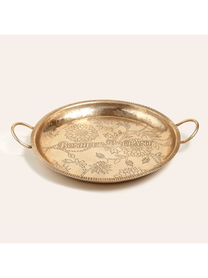 Zsa Zsa Zsu Nanpur Metal Dekoratif Tepsi 49x41x8 Cm Altın