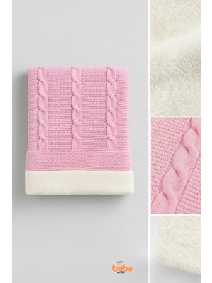Trend Bebe Butik Çi Peluş Polar Triko Örgü Bebek Battaniyesi Kalın,yumuşak,saç Örgü Desenli Polar Bebek Battaniyesi