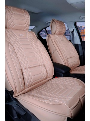 Startcar Volkswagen Golf 6 Deri Oto Koltuk Kılıfı Ön Arka Takım Bej Royal Serisi Scr