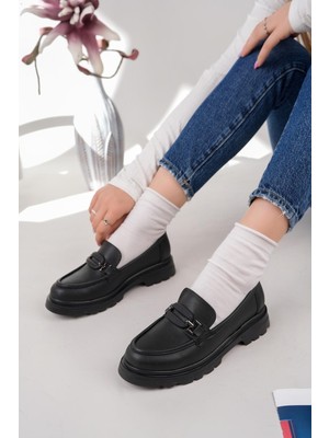 Nesil Shoes Fncy 816 Siyah Maskulen Kadın Lofer