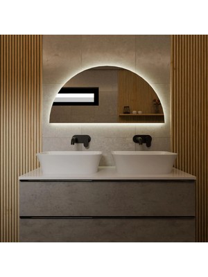 Aypars Atölye Arco LED Ayna – Yarım Kemer Formlu Modern Banyo Aynası