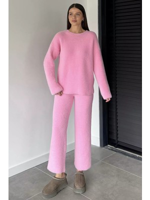 Gülseli Kadın Sakallı Yumoş Iplik Kazak Pantolon Triko Ikili Takım P-00018856