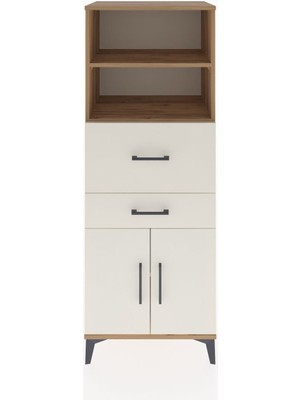 Dienni Hyperion Dolap 3 Raflı 2 Çekmeceli 2 Kapaklı 60X44X163 Çam-Aytaşı