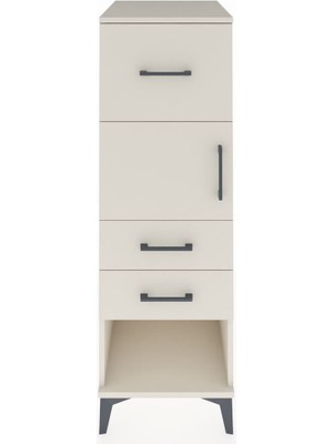 Dienni Kronos Dolap Tek Raflı 3 Çekmeceli Tek Kapaklı 44X59X134 Aytaşı-Aytaşı