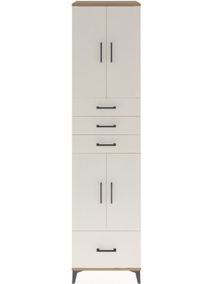 Dienni Hyperion Dolap 4 Raflı 4 Çekmeceli 4 Kapaklı 60X44X243 Çam-Aytaşı