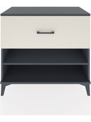 Dienni Hyperion Şifonyer Tek Raflı Tek Çekmeceli 88X44X80 Antrasit-Aytaşı