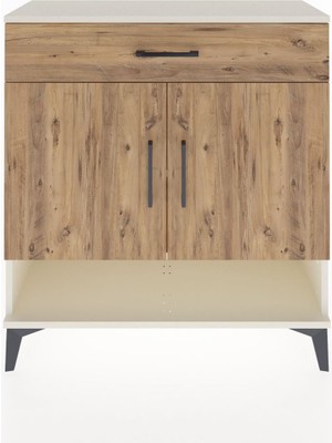 Dienni Arges Şifonyer 2 Raflı Tek Çekmeceli 2 Kapaklı 88X30X96 Aytaşı-Çam