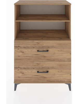 Dienni Hyperion Dolap 2 Raflı 2 Çekmeceli 88X44X134 Çam-Çam