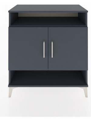 Dienni Hyperion Şifonyer 2 Raflı 2 Kapaklı 88X44X96 Antrasit-Antrasit
