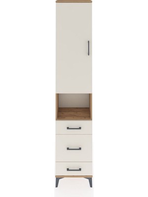 Dienni Arges Dolap 4 Raflı 3 Çekmeceli Tek Kapaklı 44X30X221 Çam-Aytaşı
