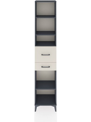 Dienni Arges Dolap 4 Raflı 2 Çekmeceli 44X30X221 Antrasit-Aytaşı