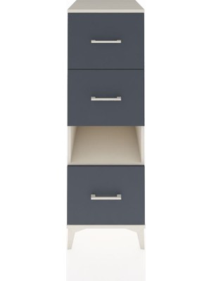 Dienni Kronos Dolap Tek Raflı 3 Çekmeceli 44X59X134 Aytaşı-Antrasit