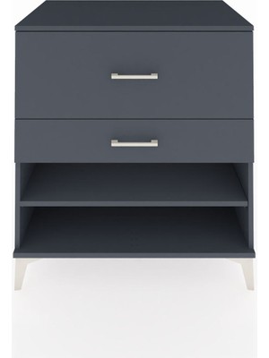 Dienni Kronos Şifonyer Tek Raflı 2 Çekmeceli 88X59X96 Antrasit-Antrasit