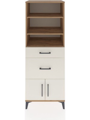 Dienni Hyperion Dolap 3 Raflı 2 Çekmeceli 2 Kapaklı 60X44X163 Çam-Aytaşı