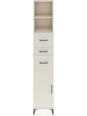 Dienni Hyperion Dolap 3 Raflı 3 Çekmeceli Tek Kapaklı 44X44X243 Aytaşı-Aytaşı