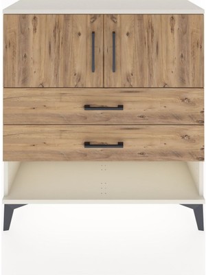 Dienni Arges Şifonyer 2 Raflı 2 Çekmeceli 2 Kapaklı 88X30X96 Aytaşı-Çam