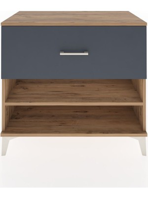 Dienni Hyperion Şifonyer Tek Raflı Tek Çekmeceli 88X44X80 Çam-Antrasit