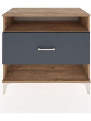 Dienni Hyperion Şifonyer Tek Raflı Tek Çekmeceli 88X44X80 Çam-Antrasit