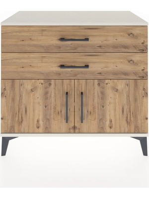 Dienni Hyperion Şifonyer Tek Raflı 2 Çekmeceli 2 Kapaklı 88X44X80 Aytaşı-Çam