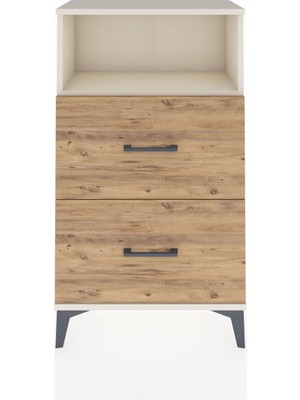 Dienni Arges Komodin Tek Raflı 2 Çekmeceli 60X30X106 Aytaşı-Çam