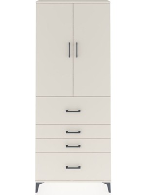 Dienni Arges Dolap 2 Raflı 4 Çekmeceli 2 Kapaklı 88X30X221 Aytaşı-Aytaşı