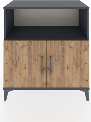 Dienni Hyperion Şifonyer Tek Raflı 2 Kapaklı 88X44X96 Antrasit-Çam