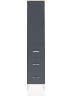 Dienni Arges Dolap 2 Raflı 3 Çekmeceli Tek Askılı 44X30X221 Aytaşı-Antrasit