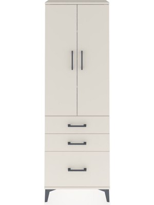 Dienni Arges Dolap 4 Raflı 3 Çekmeceli 2 Kapaklı 60X30X182 Aytaşı-Aytaşı