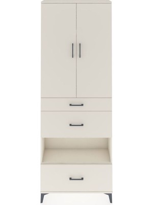 Dienni Arges Dolap 4 Raflı 3 Çekmeceli 2 Kapaklı 88X30X243 Aytaşı-Aytaşı