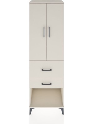 Dienni Hyperion Dolap Tek Raflı 2 Çekmeceli Tek Askılı 60X44X195 Aytaşı-Aytaşı