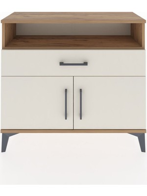 Dienni Arges Şifonyer 2 Raflı Tek Çekmeceli 2 Kapaklı 88X30X80 Çam-Aytaşı