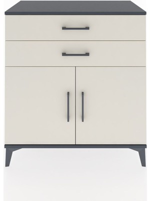 Dienni Hyperion Şifonyer 2 Çekmeceli 2 Kapaklı 88X44X96 Antrasit-Aytaşı