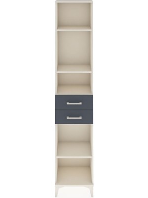 Dienni Arges Dolap 4 Raflı 2 Çekmeceli 44X30X221 Aytaşı-Antrasit