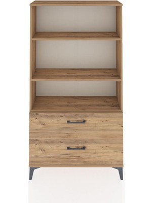 Dienni Arges Dolap 3 Raflı 2 Çekmeceli 88X30X163 Çam-Çam
