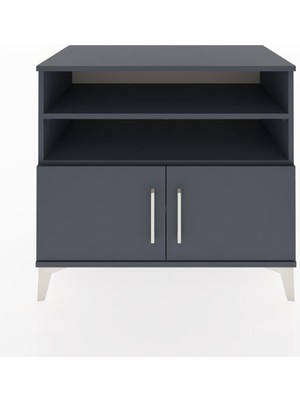 Dienni Hyperion Şifonyer 3 Raflı 2 Kapaklı 88X44X80 Antrasit-Antrasit