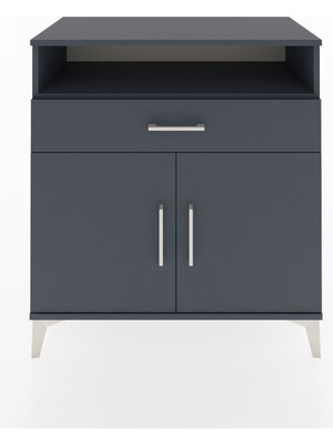 Dienni Hyperion Şifonyer Tek Çekmeceli 2 Kapaklı 88X44X96 Antrasit-Antrasit