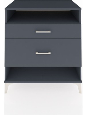 Dienni Kronos Şifonyer Tek Raflı 2 Çekmeceli 88X59X96 Antrasit-Antrasit