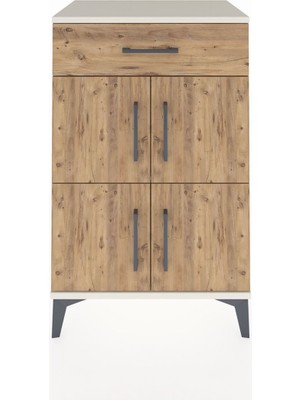 Dienni Hyperion Komodin Tek Raflı Tek Çekmeceli 4 Kapaklı 60X44X96 Aytaşı-Çam