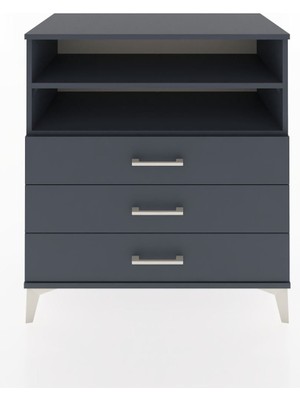 Dienni Hyperion Şifonyer 2 Raflı 3 Çekmeceli 88X44X96 Antrasit-Antrasit