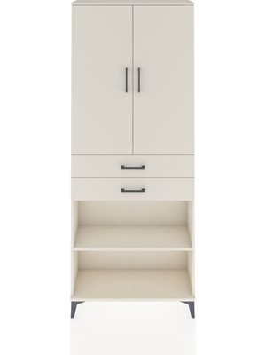 Dienni Arges Dolap 4 Raflı 2 Çekmeceli 2 Kapaklı 88X30X221 Aytaşı-Aytaşı