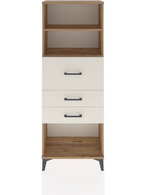 Dienni Arges Dolap 2 Raflı 3 Çekmeceli 60X30X163 Çam-Aytaşı