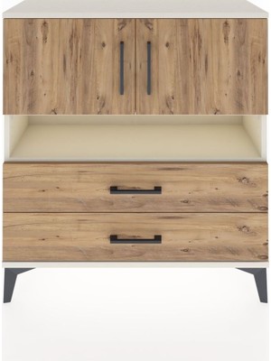 Dienni Arges Şifonyer 3 Raflı 2 Çekmeceli 2 Kapaklı 88X30X96 Aytaşı-Çam
