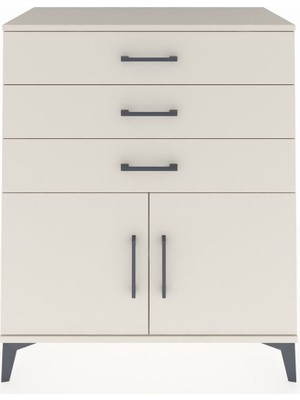 Dienni Hyperion Şifonyer Tek Raflı 3 Çekmeceli 2 Kapaklı 88X44X106 Aytaşı-Aytaşı