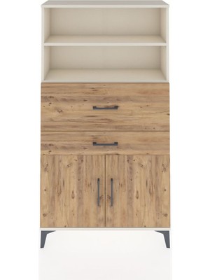 Dienni Arges Dolap 3 Raflı 2 Çekmeceli 2 Kapaklı 88X30X163 Aytaşı-Çam