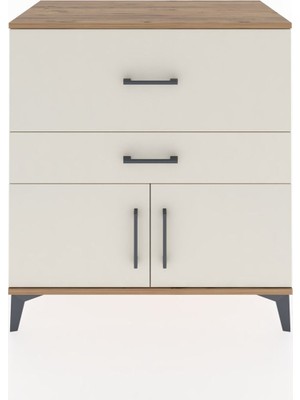Dienni Hyperion Şifonyer 2 Çekmeceli 2 Kapaklı 88X44X96 Çam-Aytaşı