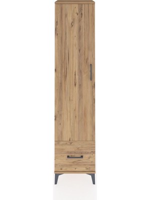 Dienni Hyperion Dolap 3 Raflı Tek Çekmeceli Tek Askılı 44X44X195 Çam-Çam