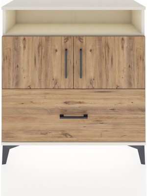 Dienni Arges Şifonyer 3 Raflı Tek Çekmeceli 2 Kapaklı 88X30X96 Aytaşı-Çam