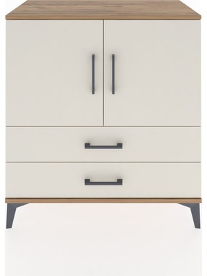 Dienni Hyperion Şifonyer Tek Raflı 2 Çekmeceli 2 Kapaklı 88X44X96 Çam-Aytaşı