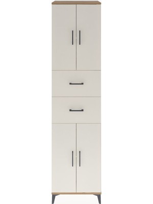 Dienni Hyperion Dolap 3 Raflı 2 Çekmeceli 4 Kapaklı 60X44X243 Çam-Aytaşı
