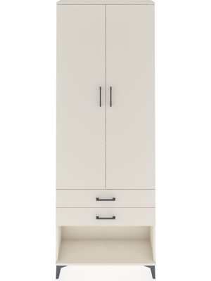 Dienni Arges Dolap 4 Raflı 2 Çekmeceli 2 Kapaklı 88X30X243 Aytaşı-Aytaşı